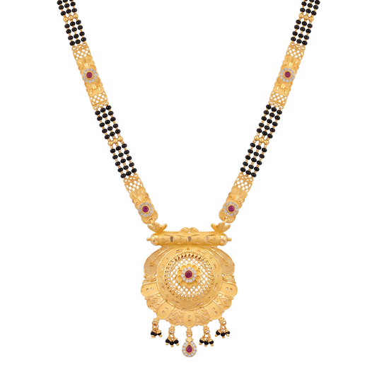 Floral Motif Gold Mangalsutra
