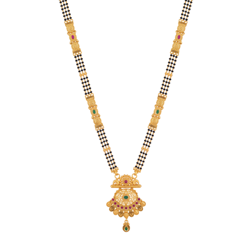 Anushthana Three-Strand 24K Gold-Layered Mangalsutra