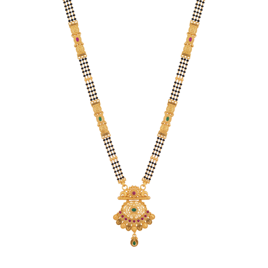 Anushthana Three-Strand 24K Gold-Layered Mangalsutra
