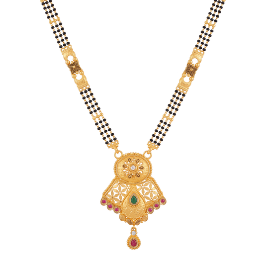 Saundarya Three-Strand 24K Gold-Layered Mangalsutra