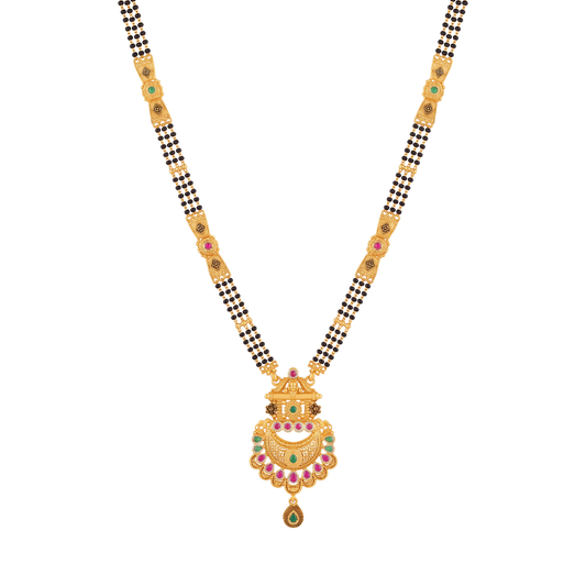 Anirveda Three-Strand 24K Gold-Layered Mangalsutra