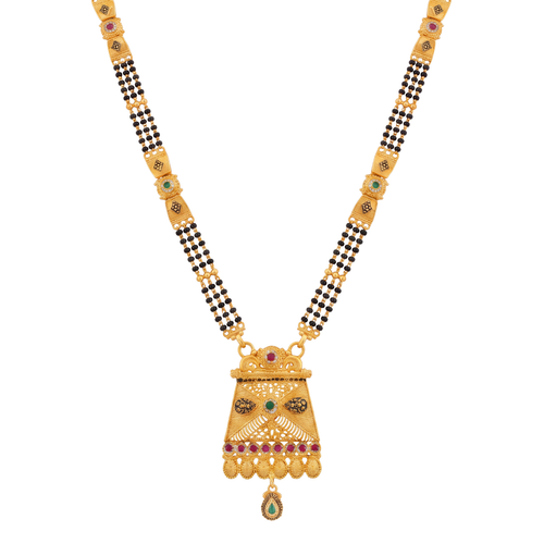 Unmesha Three-Strand 24K Gold-Layered Mangalsutra
