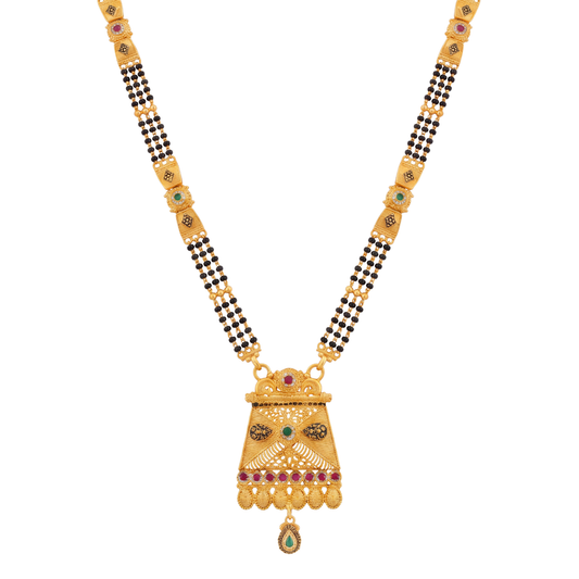 Unmesha Three-Strand 24K Gold-Layered Mangalsutra