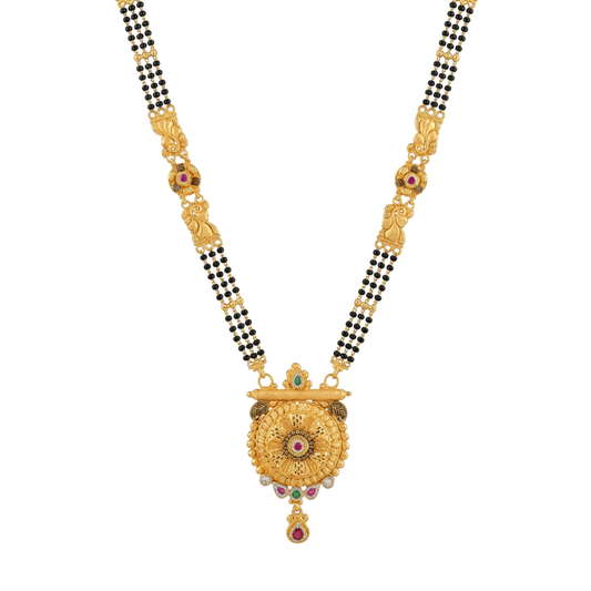 Satkara Three-Strand 24K Gold-Layered Mangalsutra