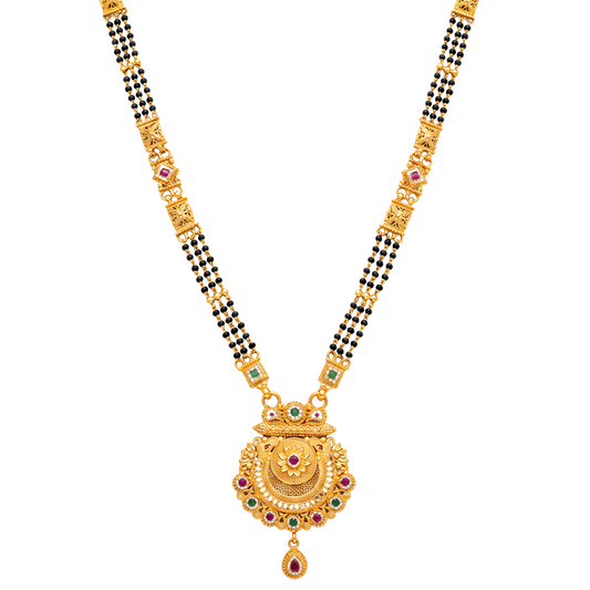 Aprameya Three-Strand 24K Gold-Layered Mangalsutra