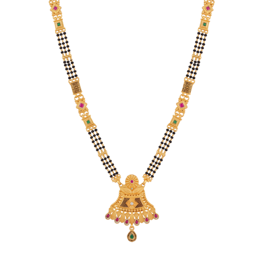 Peshkar Three-Strand 24K Gold-Layered Mangalsutra