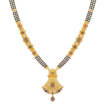 Kiran Mangalsutra: Multicolor Gem Link Necklace