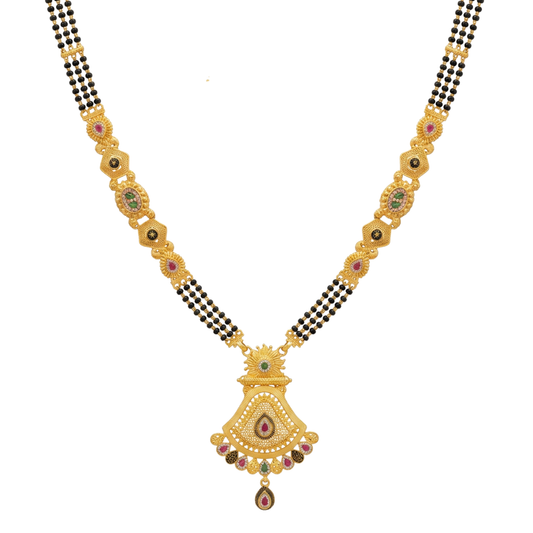 Kiran Mangalsutra: Multicolor Gem Link Necklace