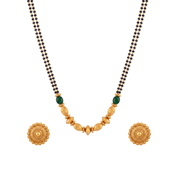 Emerald Bead Gold Mangalsutra