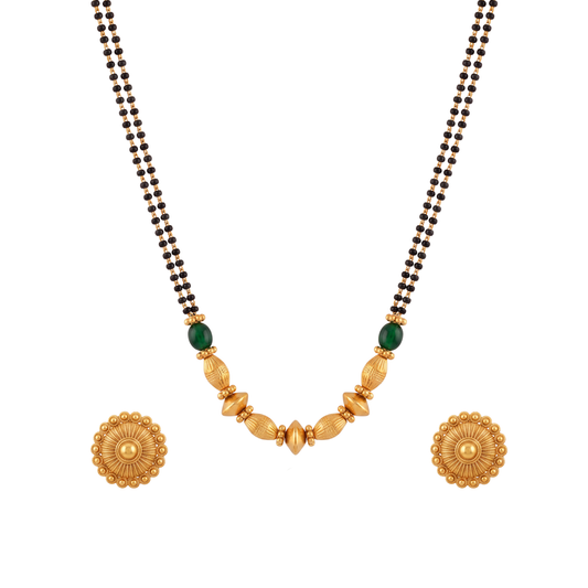 Emerald Bead Gold Mangalsutra