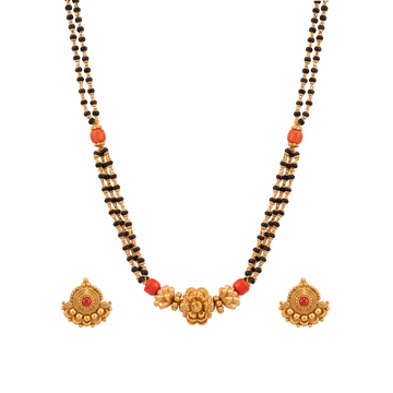Coral Beaded Gold Mangalsutra