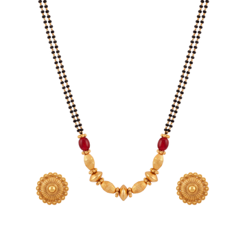 Textured Bead Gold Mangalsutra