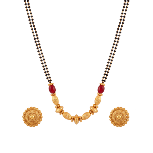 Textured Bead Gold Mangalsutra