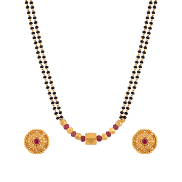 Floral Stud Gold Mangalsutra