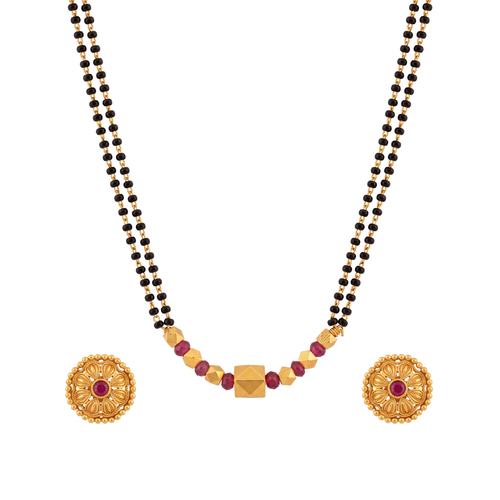 Floral Stud Gold Mangalsutra