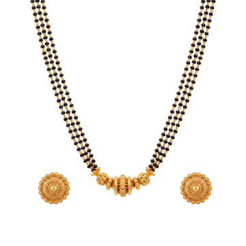 Multi-Strand Beaded Gold Mangalsutra