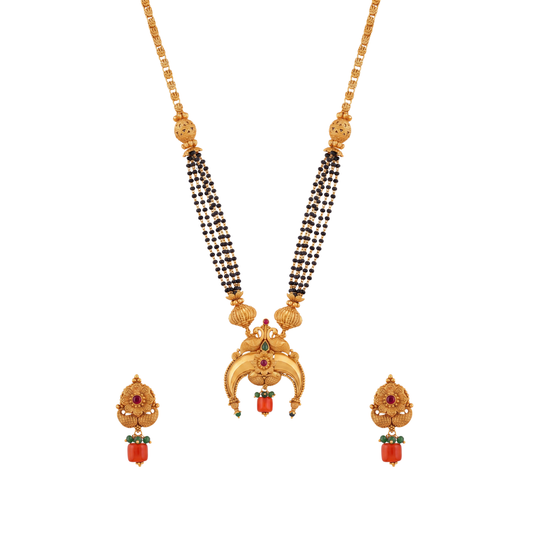 Crescent Pendant Gold Mangalsutra
