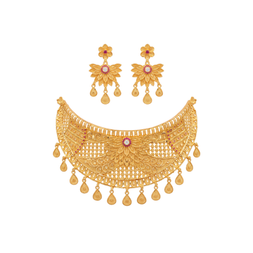 Floral Gold Choker Set