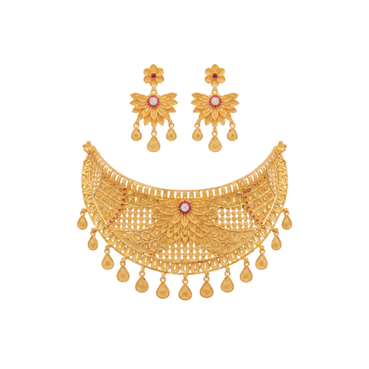 Floral Gold Choker Set
