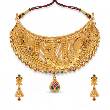The Royal Jaali & Leaf Motif Choker Set