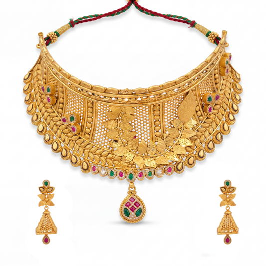 The Royal Jaali & Leaf Motif Choker Set