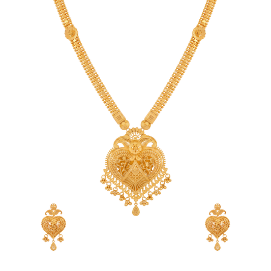Ornate Heart Gold Long Set