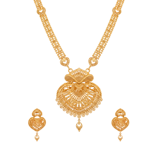 Heart Filigree Gold Long Set