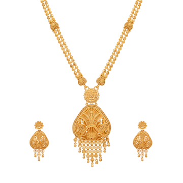 Floral Drop Gold Long Set