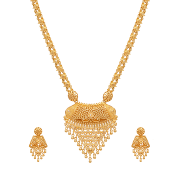 Cascading Beaded Gold Long Set