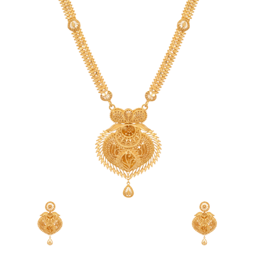 Leaf Pattern Gold Long Set
