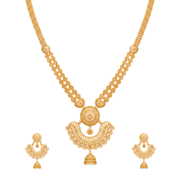Crescent Pendant Gold Long Set
