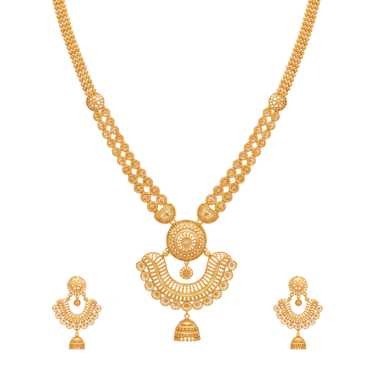 Crescent Pendant Gold Long Set