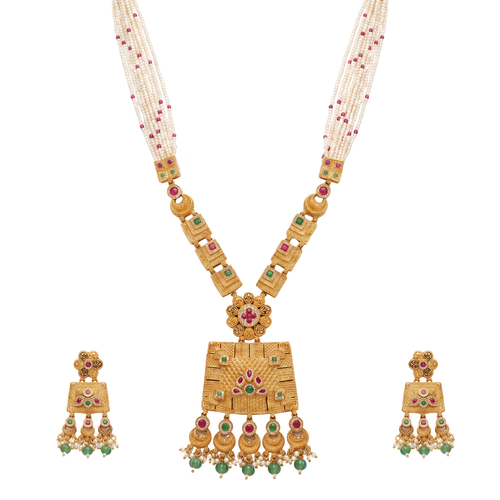 The Royal Temple Tiered Pearl Haar Set