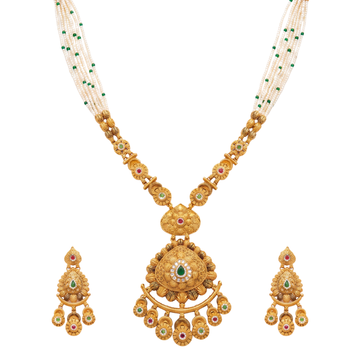 The Rajkumari Enameled Shield Haar Set