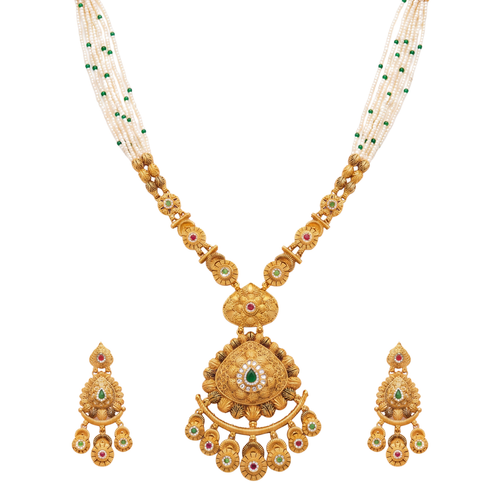 The Rajkumari Enameled Shield Haar Set