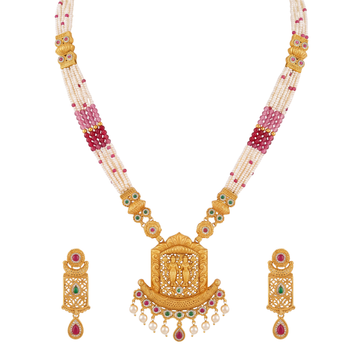 The Devshree Divine Motif Multi-Strand Pearl Haar Set