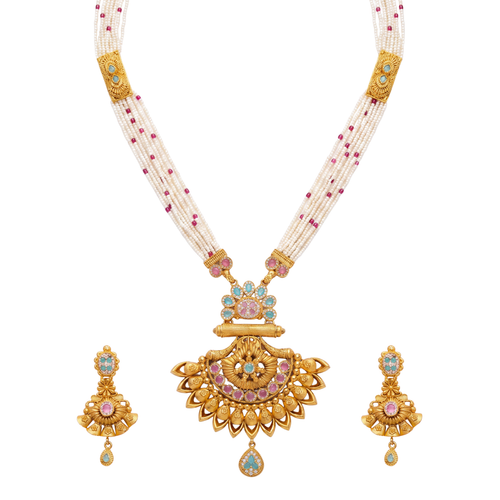 The Rajkumari Pastel Bloom Haar Set