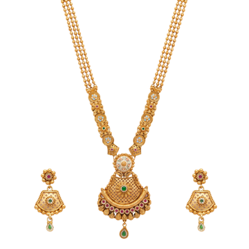 The Mayuri Enameled Crest Triple-Strand Mala Set