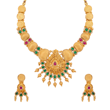 Gemstone Studded Gold Necklace