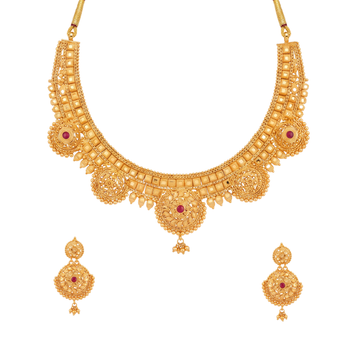 Ruby Accent Gold Necklace