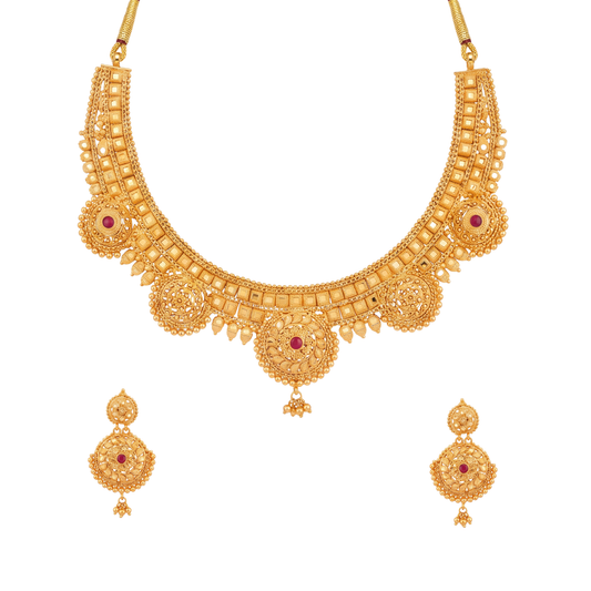 Ruby Accent Gold Necklace