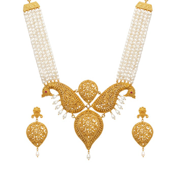 Pichwai Traditional Pearl Necklace Set