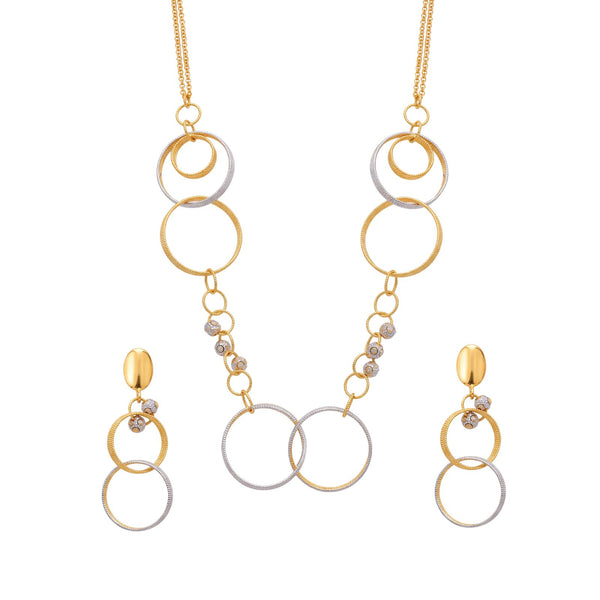 Entrelac Contemporary Two-Tone Necklace Set
