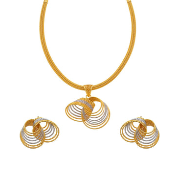 Kutilika Contemporary Two-Tone Necklace Set