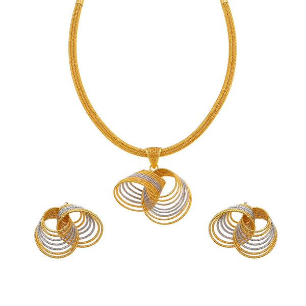 Kutilika Contemporary Two-Tone Necklace Set