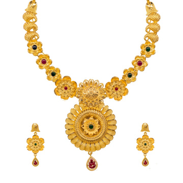 Saptaparni Traditional Floral Necklace Set