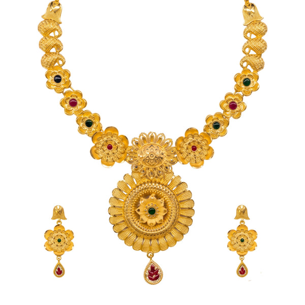 Saptaparni Traditional Floral Necklace Set