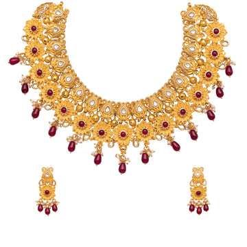 Arunima Traditional Floral Necklace Set