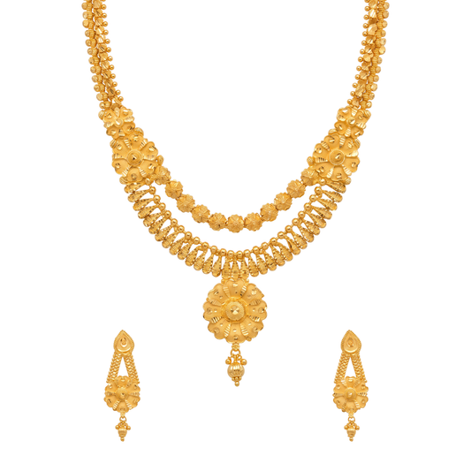Elegant Floral Design Necklace Set