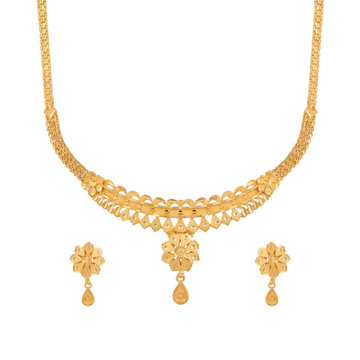 Kalindri Floral Pendant Necklace Set